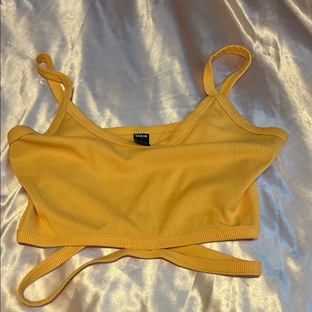 SHEIN Mustard Ribbed Tank Top